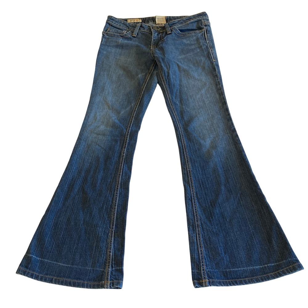 VTG William Rast Belle Flare Jeans Women 28x30 Low Rise Flap Pockets USA Made